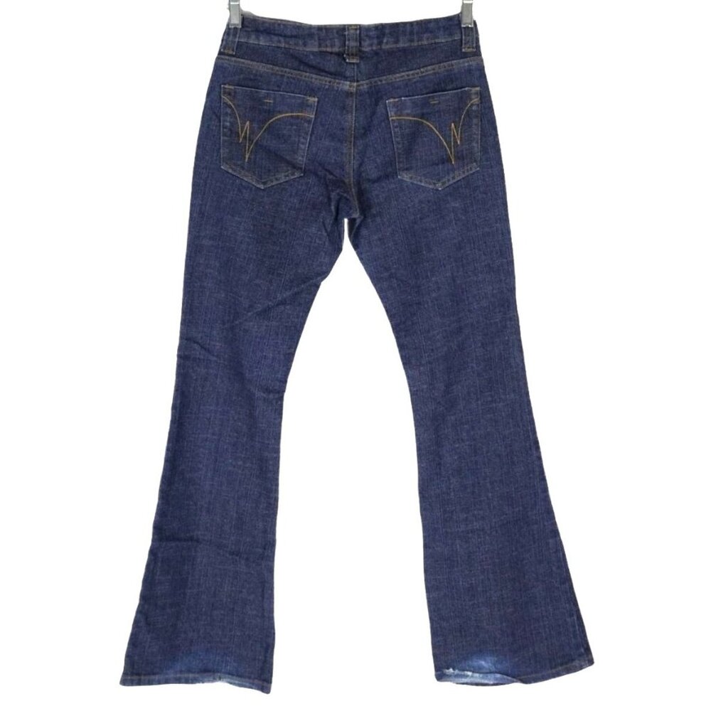 Wet Seal Jeans Juniors Size 7 Low Rise Flare Bootcut Stretch Y2K 90s Blue Denim